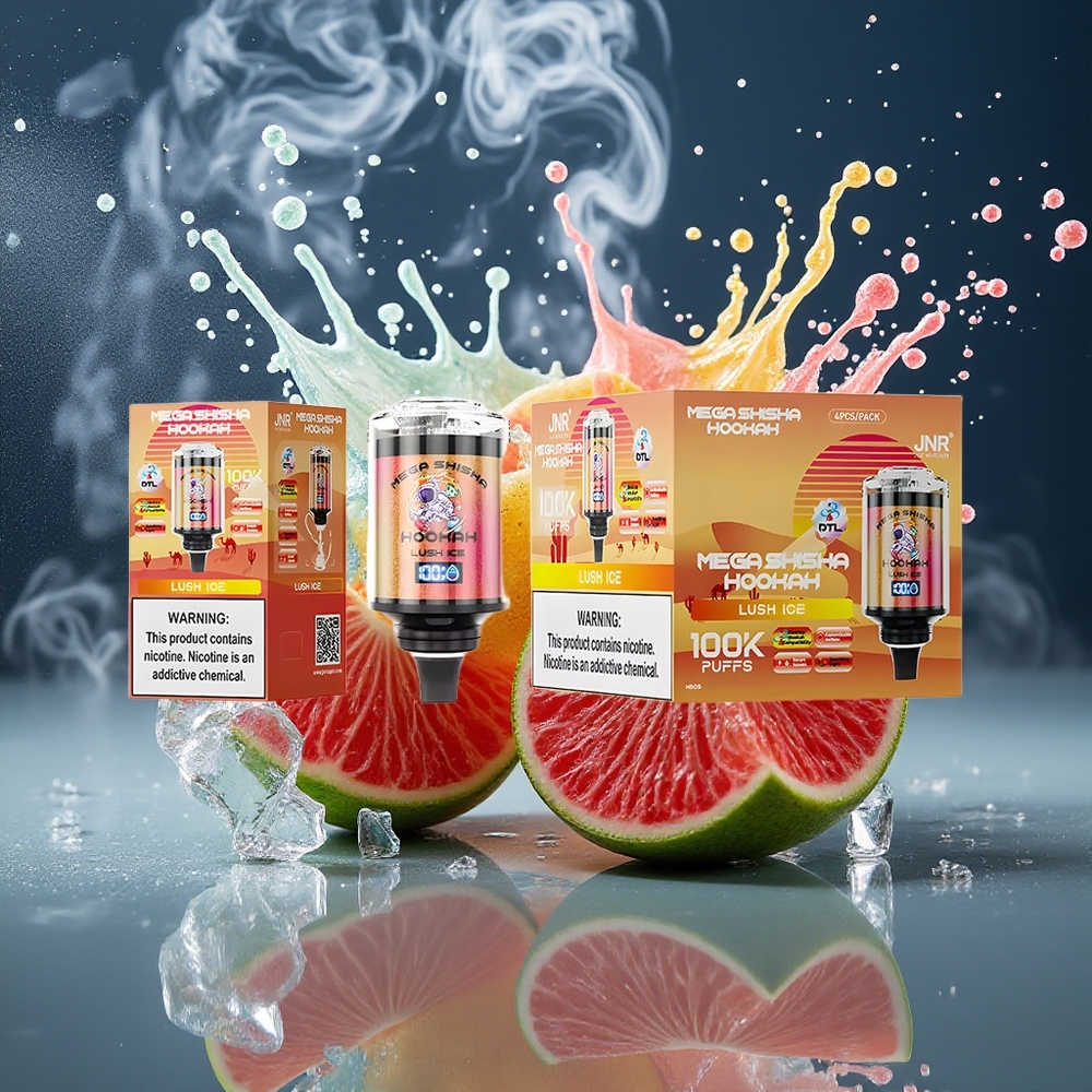 JNR Mega Shisha Hookah Desktop Grossister Sverige med 100000 puffar 60ml e-Liquid 2200mAh  Justerbar Luftflöde