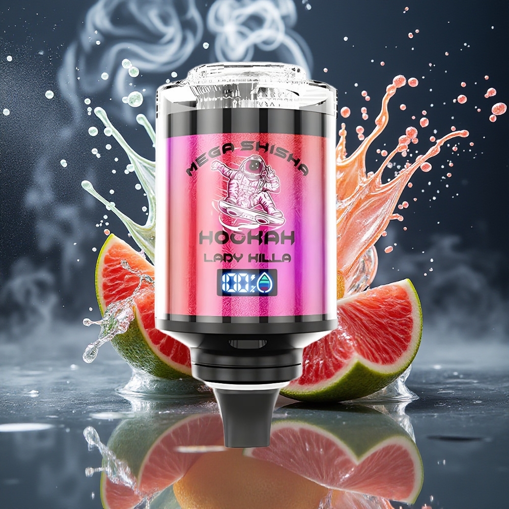 JNR Mega Shisha Hookah Desktop Grossister Sverige med 100000 puffar 60ml e-Liquid 2200mAh  Typ-C laddning