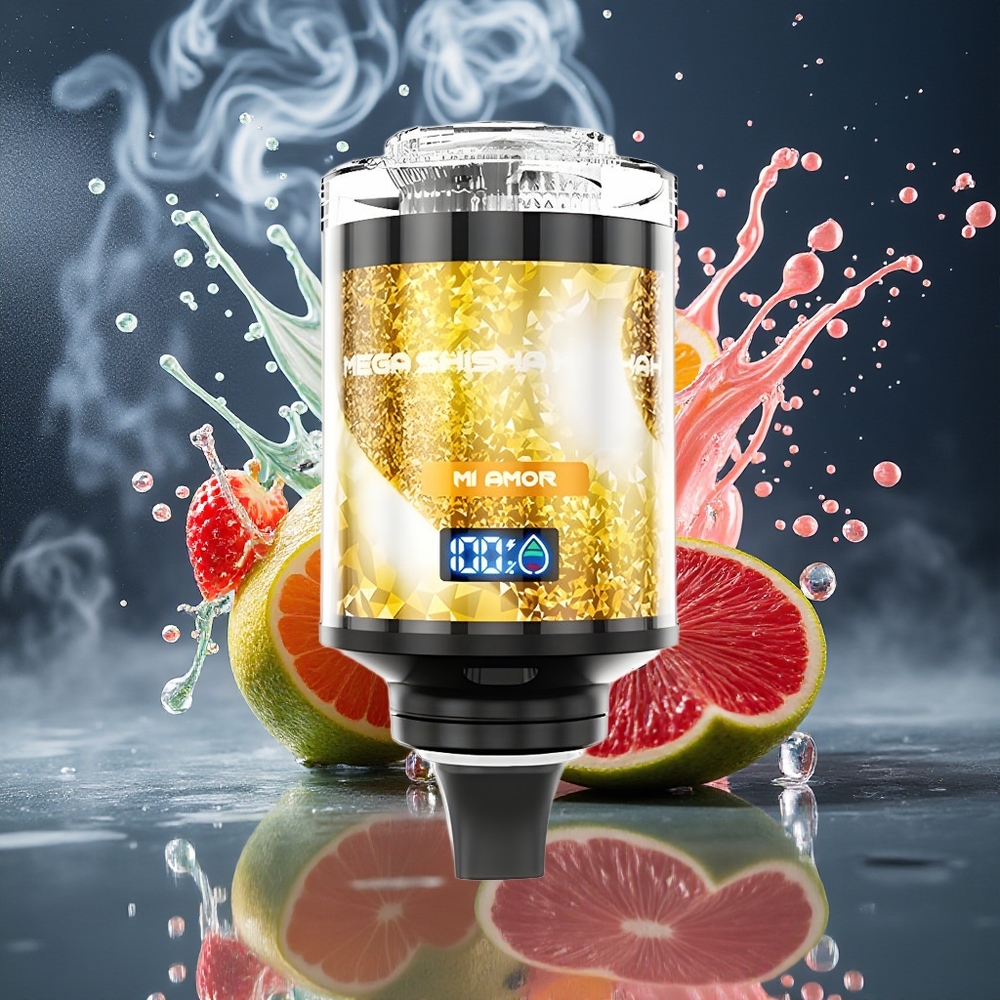 JNR Mega Shisha Hookah Desktop Grossister Sverige med 100000 puffar 60ml e-Liquid 2200mAh batteri och Type-C laddning Mi Amor