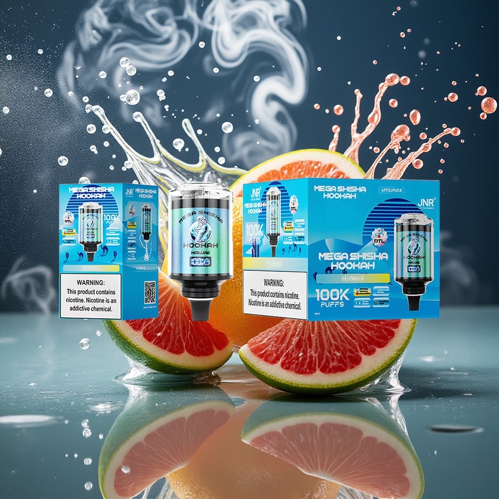 JNR Mega Shisha Hookah Desktop Grossister Sverige med 100000 puffar 60ml e-Liquid Capacity och 2200mAh Batteri