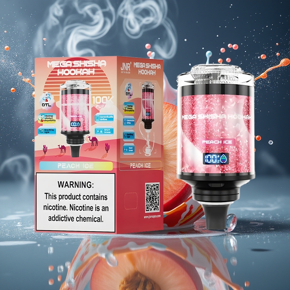 JNR Mega Shisha Hookah Desktop Grossister Sverige – 100000 puffar 60ml e-Liquid 2200mAh Typ-C laddning