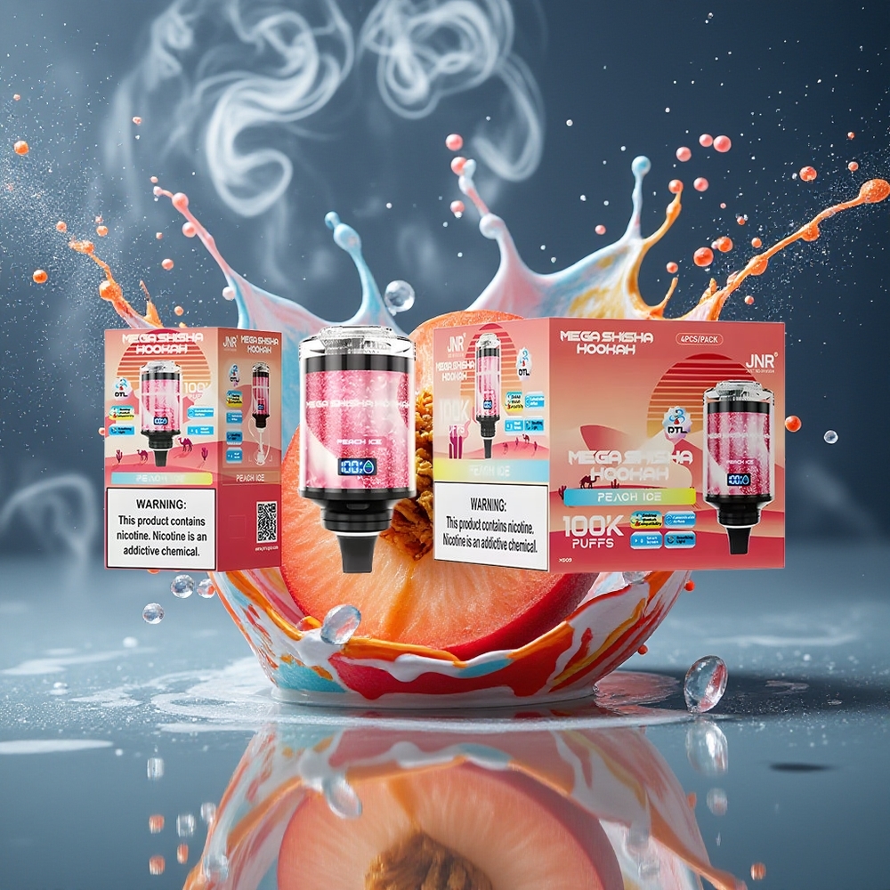 JNR Mega Shisha Hookah Desktop Grossister Sverige – 100000 puffar 60ml e-Liquid 2200mAh Typ-C laddning