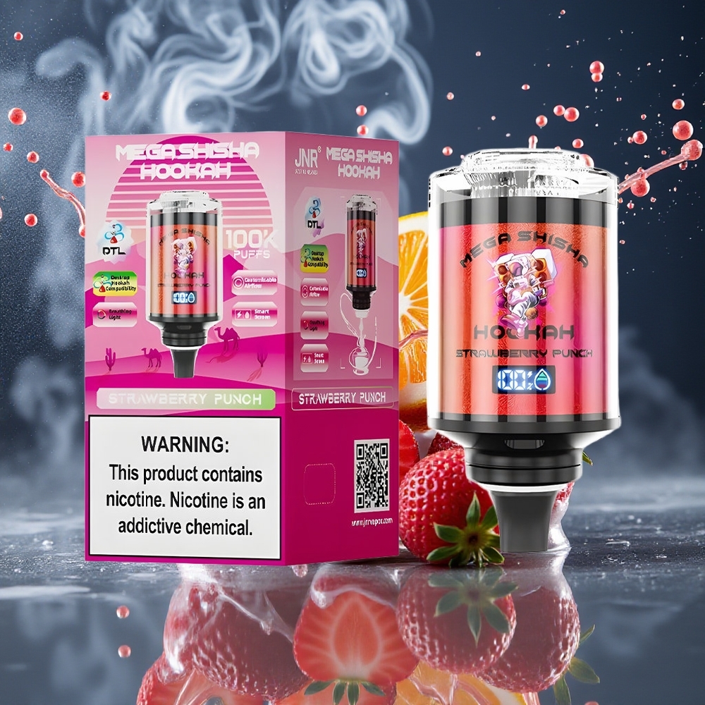 JNR Mega Shisha Hookah Grossister Sverige med 100000 puffar 60ml e-Liquid Capacity  2200mAh Battery