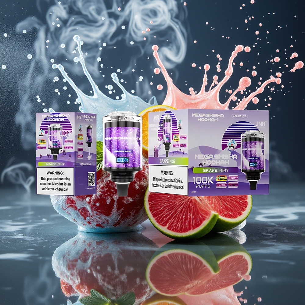 JNR Mega Shisha Hookah Grossister Sverige med 100000 puffar 60ml e-Liquid och 2200mAh batteri