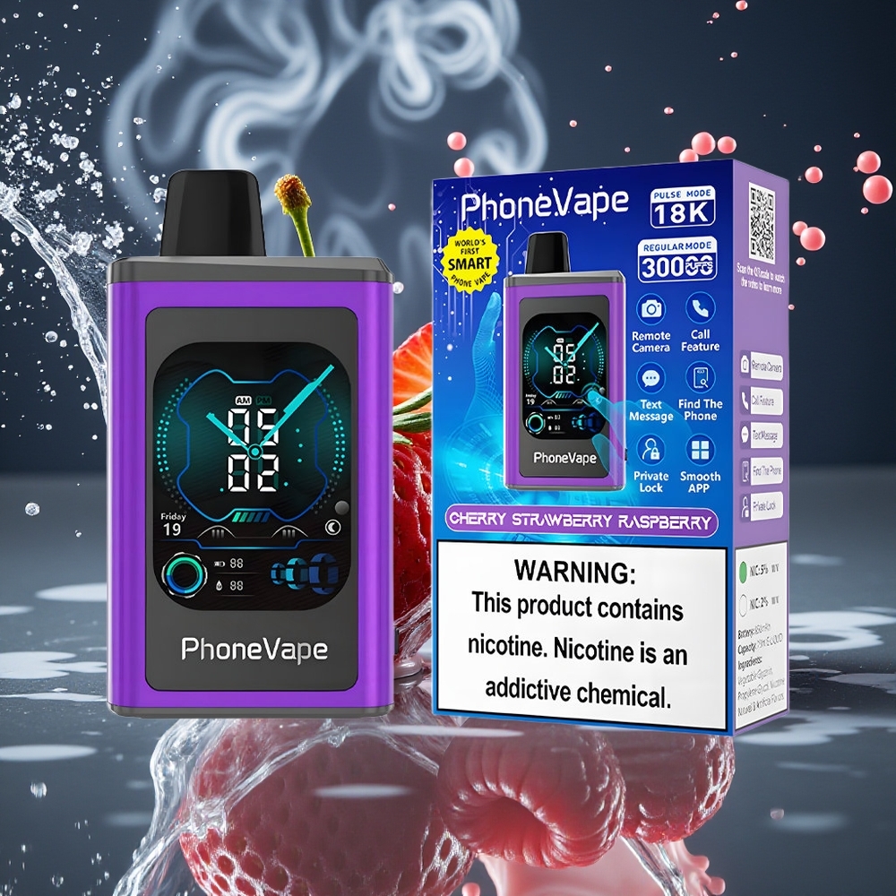 JNR PhoneVape 30000 puffar Disposable Vape grossister Sverige med 850mAh Type-C Turbo Mode  App Controlled