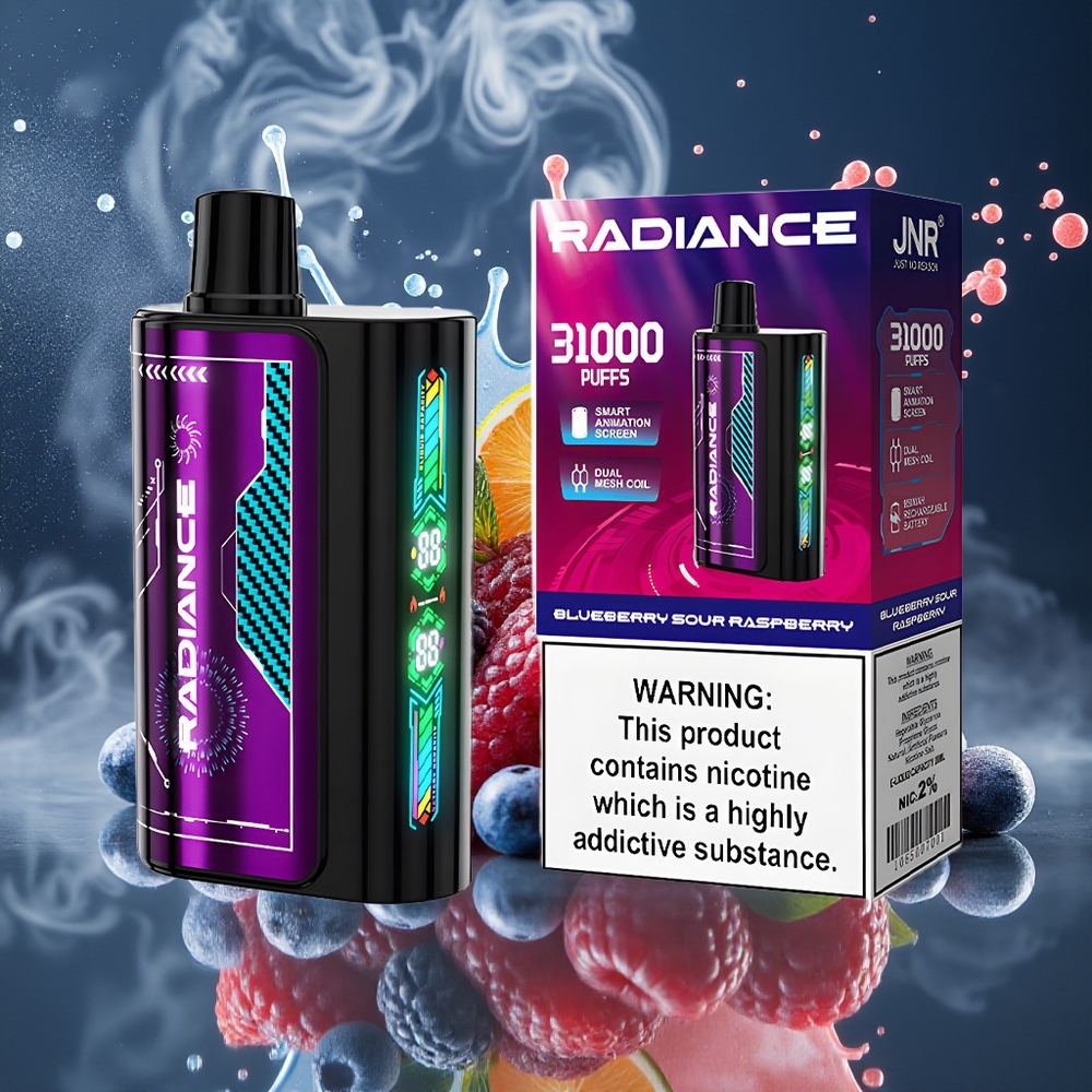 JNR Radiance 31000 Puffs 28ml Dual Mesh Coil Smart Animation Screen Grossister Sverige