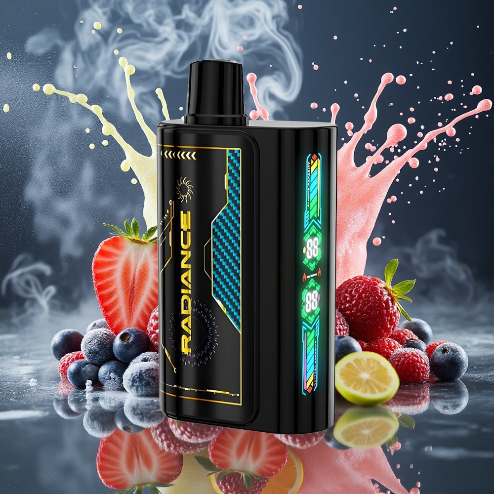 JNR Radiance 31000 Puffs 28ml Smart Animation Screen Dual Mesh Coil Disposable Vape grossister Sverige