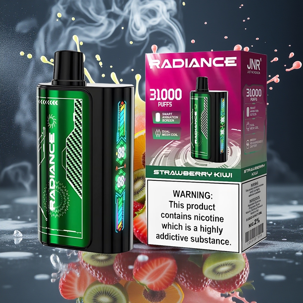 JNR Radiance 31000 Puffs Disposable Vape - 28ml E-liquid Smart Animation Screen Dual Mesh Coil Type-C Charging - grossister Sverige
