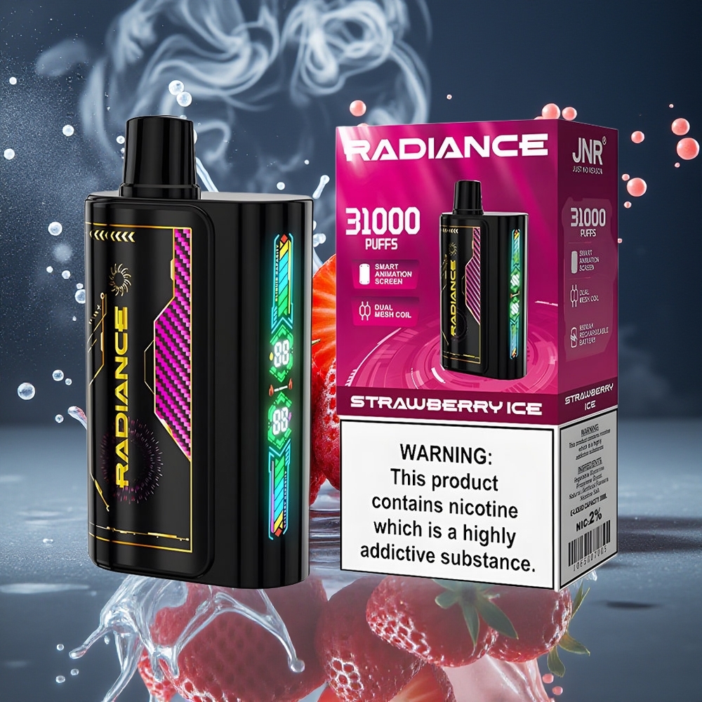 JNR Radiance 31000 Puffs Disposable Vape Grossister Sverige – 28ml E-liquid 950 mAh Typ-C-laddning 2 Nikotin