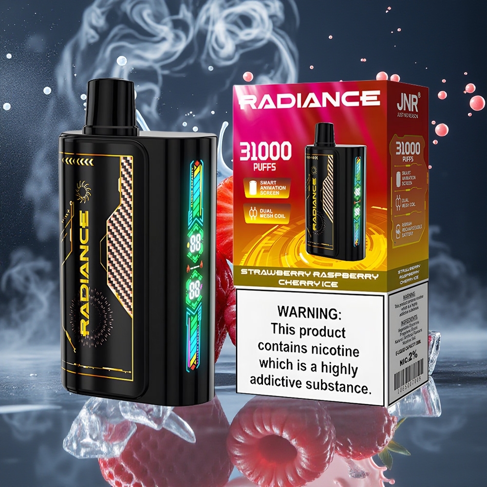 JNR Radiance 31000 Puffs Disposable Vape – 28ml E-liquid Smart Animation Screen 950 mAh Bärbar Batteri Type-C Laddning Nicotin 2 – grossister Sverige