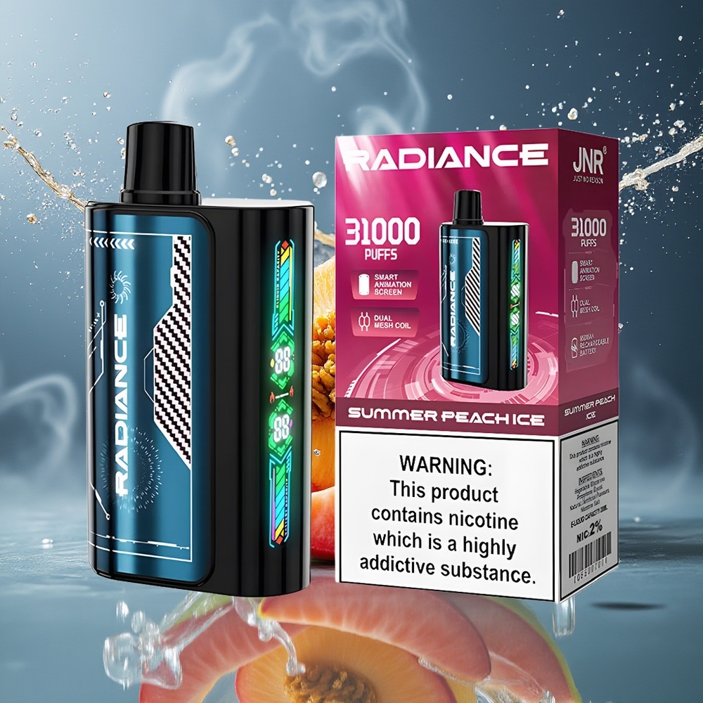 JNR Radiance 31000 Puffs Disposable Vape – 28ml E-liquid Smart Animation Screen Type-C Laddning grossister Sverige