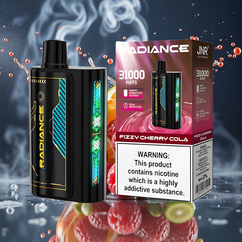 JNR Radiance 31000 Puffs Grossister Sverige – 28ml E-liquid Smart Animation Screen Dual Mesh Coil 950 mAh Batteri