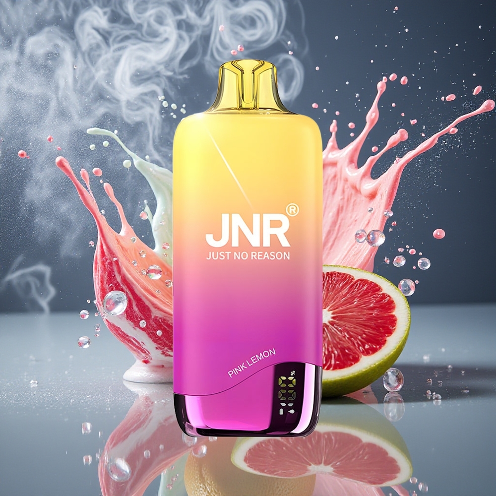 JNR Rainbow 10500 Puffs Disposable Vape Grossister Sverige – 600mAh Batteri 18ml Tank USB-C Batteriindikator Rosa Citron