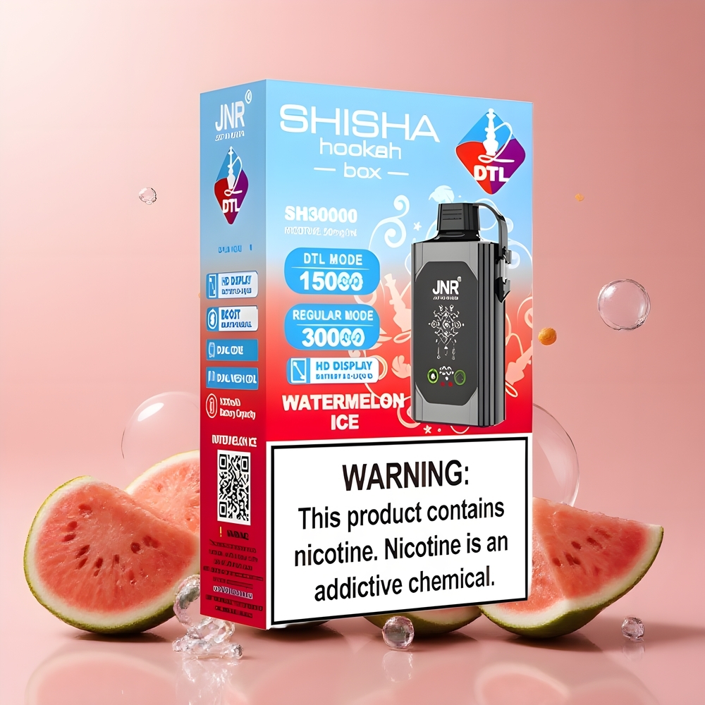 JNR Shisha Hookah Box 20500 Puffs grossister Sverige – HD Display 1000mAh Batteri 25ml E-vätska Dual Mesh Coil  Dual Core Type-C Snabbladdning Nikotinhalt 025
