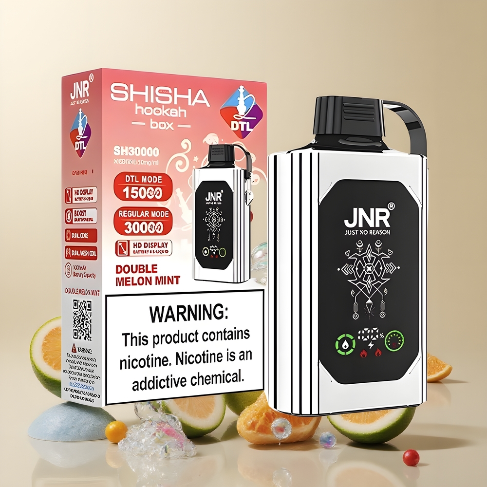 JNR Shisha Hookah Box 20500 Puffs med HD Display 1000mAh batteri 25ml e-vätska  Type-C laddning grossister Sverige
