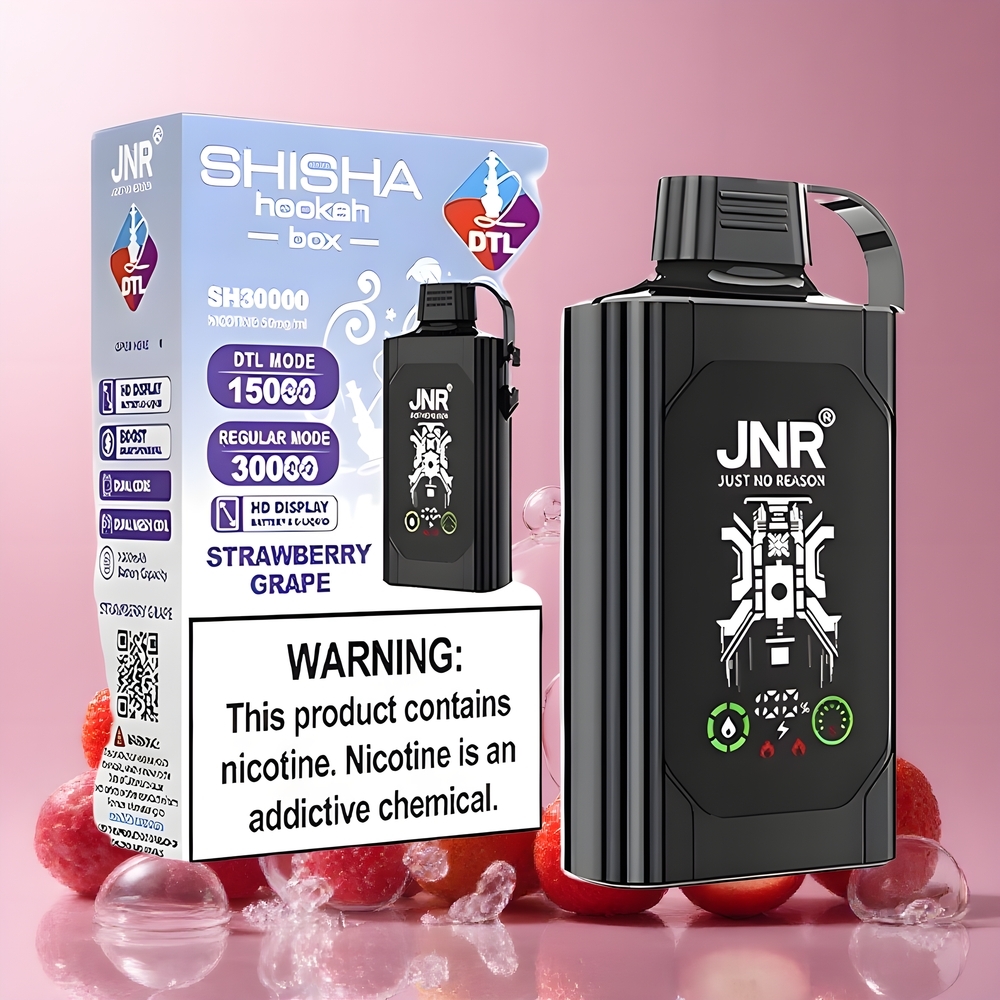 JNR Shisha Hookah Box 20500 Puffs – HD Display 1000mAh 25ml Dual Mesh Coil  Dual Core Type-C Quick Charge Nicotin 0/2/5 grossister Sverige