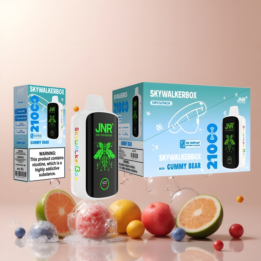 JNR Skywalker Box 21000 Puffs 25ml Dual Mesh Coil Type-C Laddning grossister Sverige Cummy Bear