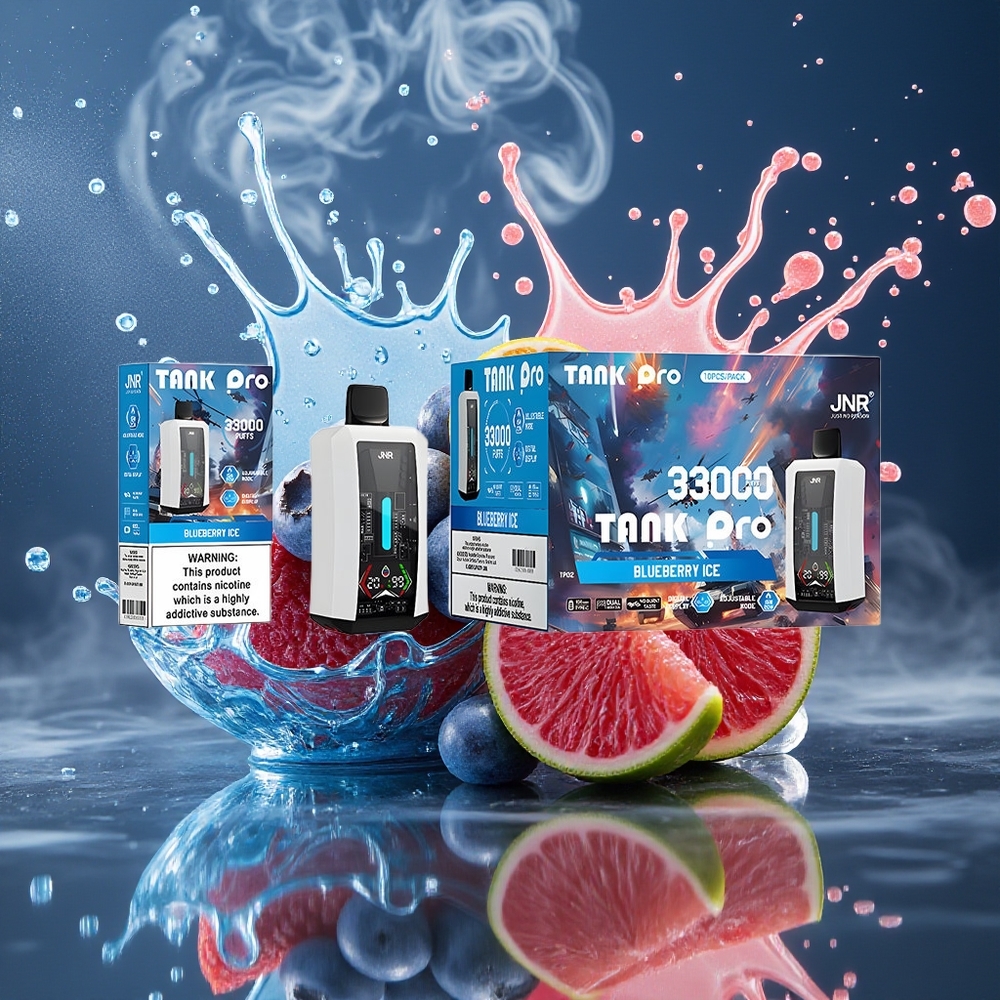 JNR Tank Pro 33000 Puffs 28ml Digital Display Dual Mesh Coil grossister Sverige Blåbär Is
