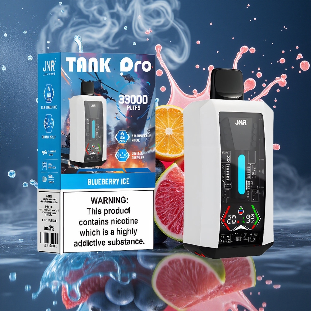 JNR Tank Pro 33000 Puffs 28ml Digital Display Dual Mesh Coil grossister Sverige Blåbär Is