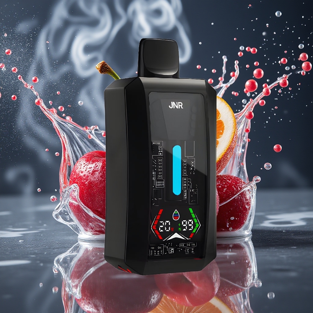 JNR Tank Pro 33000 Puffs Disposable Vape Grossister Sverige – 28ml e-Liquid Dual Mesh Coil Digital Display Körsbär Bär