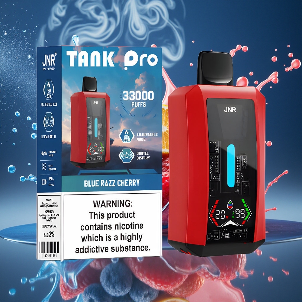 JNR Tank Pro 33000 Puffs Disposable Vape grossister Sverige – 28ml e-Liquid Digital Display Dual Mesh Coil
