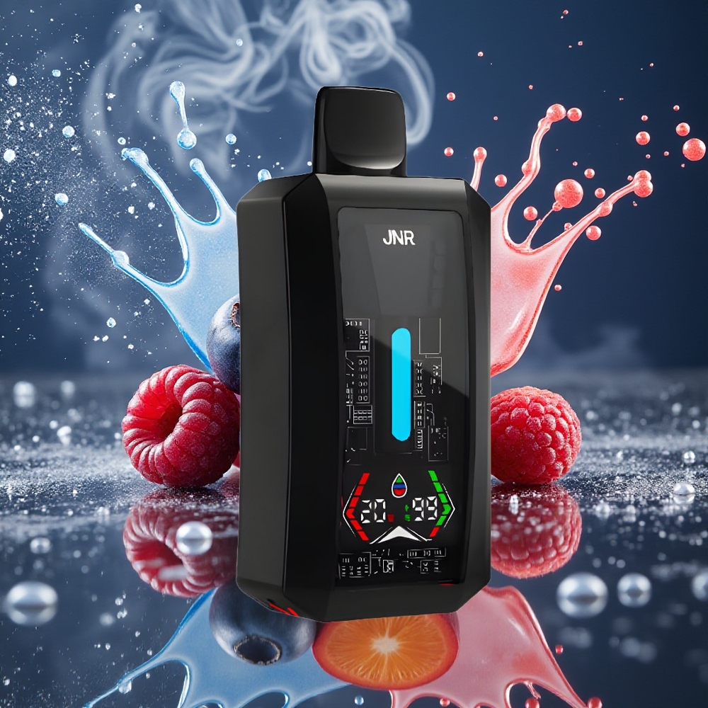 JNR Tank Pro 33000 Puffs Disposable Vape grossister Sverige – 28ml e-Liquid Dual Mesh Coil Digital Display Blåbär Hallon Körsbär