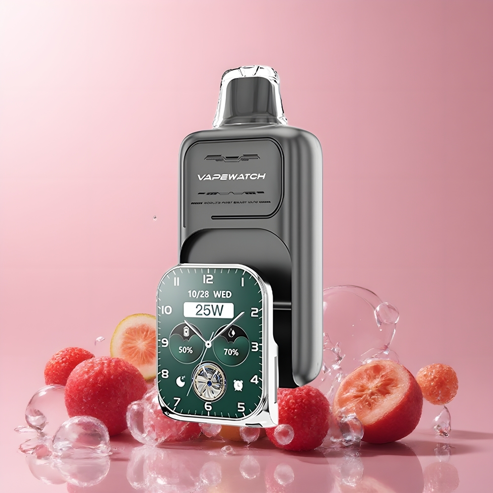 JNR VapeWatch 30000 Puffs Grossister Sverige – 30 000 puff 1000mAh 19mL 5 nikotin Dual Mesh Coil Type-C Snabbladdning