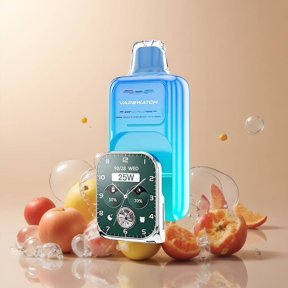 JNR VapeWatch 30000 Puffs Grossister Sverige – 30000 puffar 1000mAh batteri 19mL e-vätska 5 nikotin Dual Mesh Coil Type-C Snabbladdning