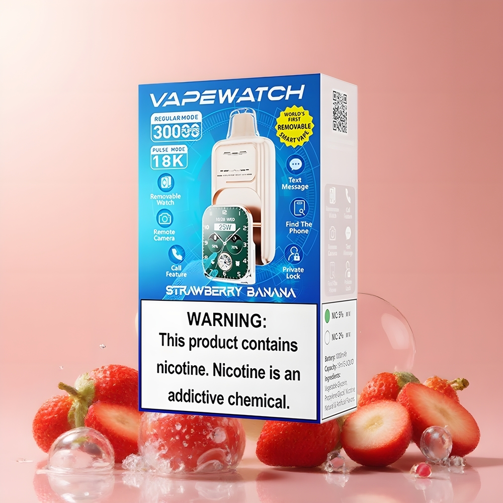 JNR VapeWatch 30000 Puffs Grossister Sverige – 30000 puffar 19mL e-vätska 5 nikotin Dual Mesh Coil Type-C Snabbladdning