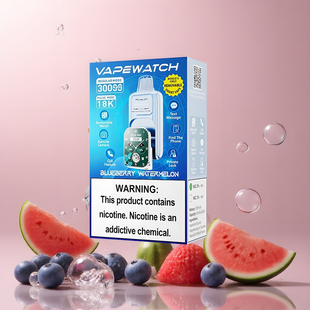 JNR VapeWatch 30000 Puffs grossister Sverige – 30 000 puff 1000mAh 19mL 5 nikotin Dual Mesh Coil Type-C