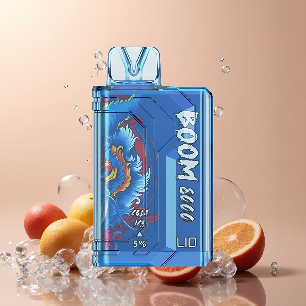 LIO BOOM PRO 8000 Puffs Disposable Vape 15ml 5 Nikotin Mesh Coil Type-C Laddning grossister Sverige