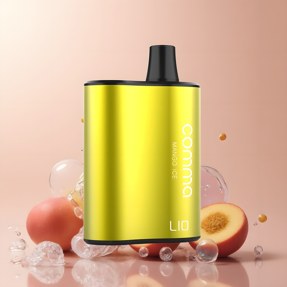 LIO COMMA 5000 Puffs Disposable Vape 15ml 900mAh Type-C grossister Sverige Mango-is