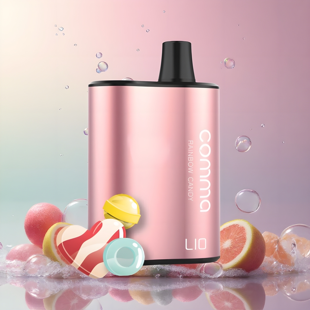 LIO COMMA 5000 Puffs Disposable Vape 15ml 900mAh Type-C grossister Sverige Regnbågsgodis
