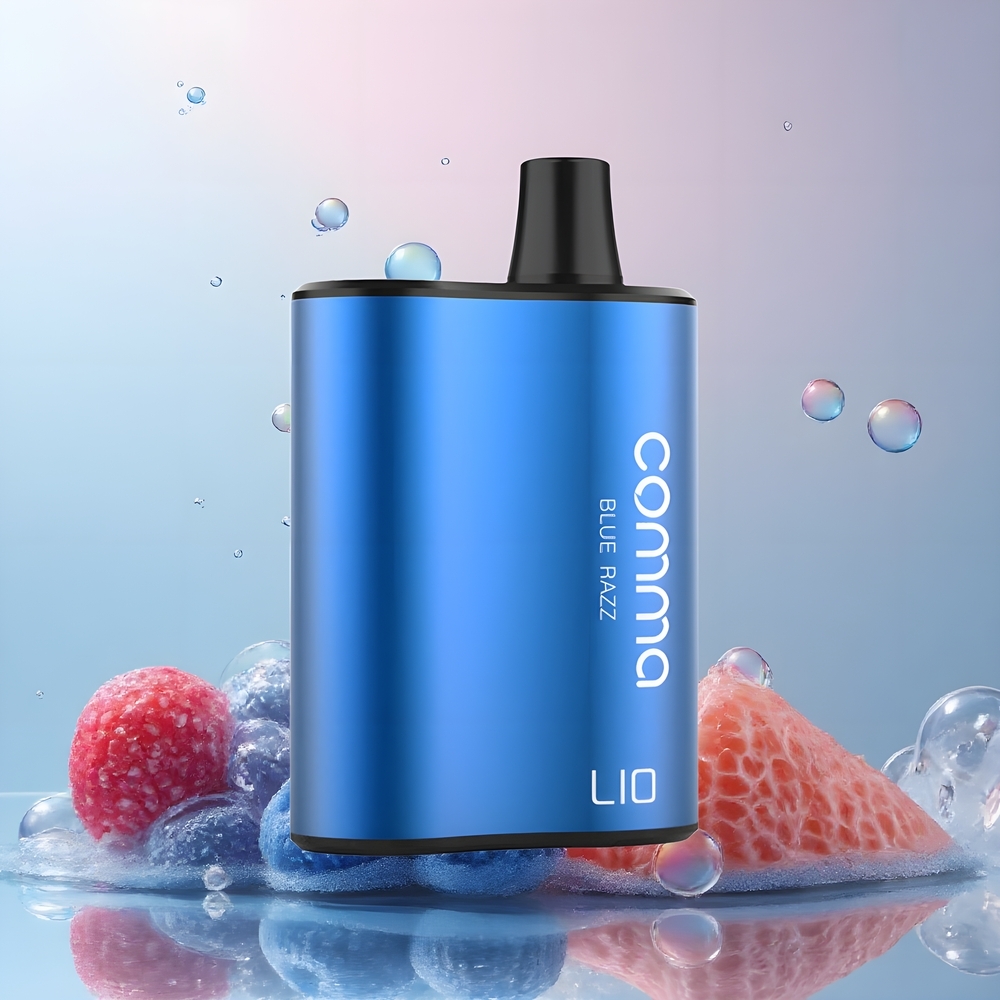 LIO COMMA 5000 Puffs Disposable Vape 900mAh 15ml Type-C grossister Sverige Blå Razz