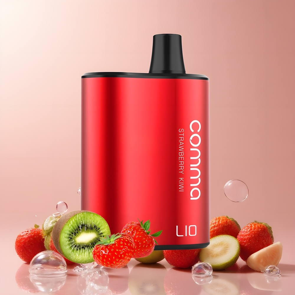 LIO COMMA 5000 Puffs Disposable Vape 900mAh 15ml Type-C grossister Sverige Jordgubbskiwi