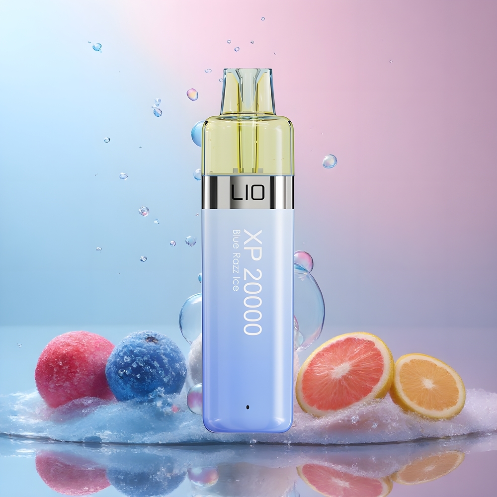 LIO XP 20000 Puffs Disposable Vape 12ML 50mg 900 mAh TYPE-C grossister Sverige Blå Razz-glass