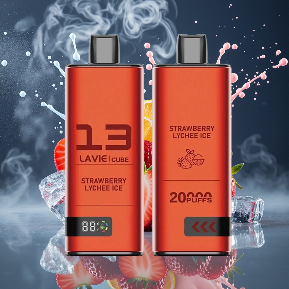 Lavie Cube 20000 Puffs 28ML 5 Salt Nicotine Type C Grossister Sverige Jordgubb Litchi Glass