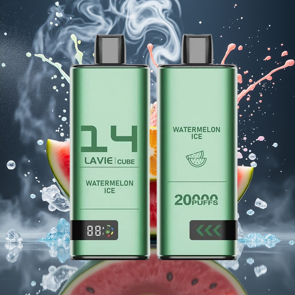 Lavie Cube 20000 Puffs 28ML 5 Salt Nicotine Type C Laddning Disposable Vape grossister Sverige Vattenmelon Is