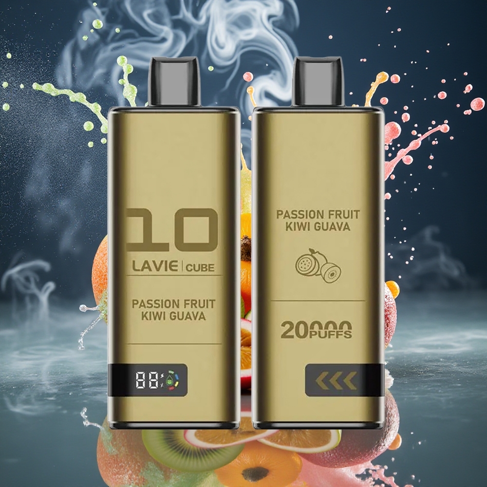 Lavie Cube 20000 Puffs 28ML 5 Salt Nicotine Type C grossister Sverige Passionsfrukt Kiwi Guava