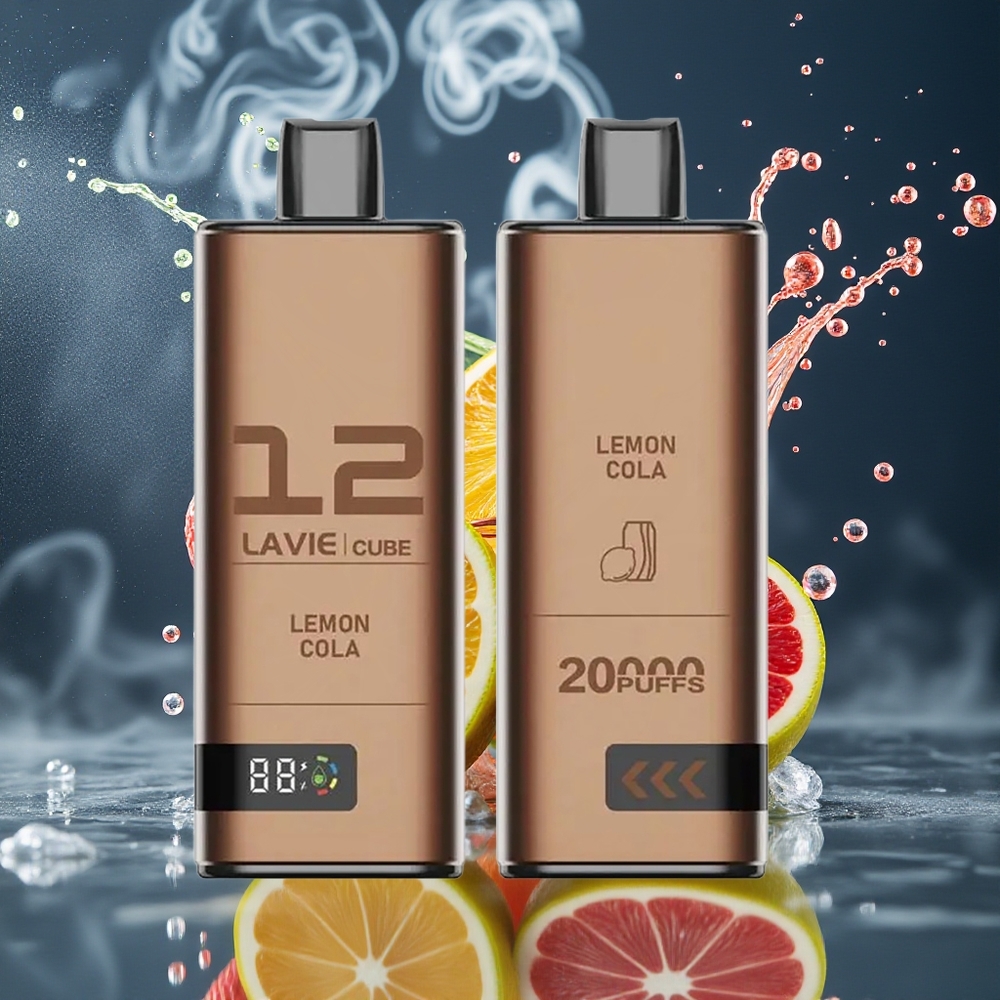 Lavie Cube 20000 Puffs Disposable Vape 28ML 5 Salt Nicotine Type C grossister Sverige Citron Cola