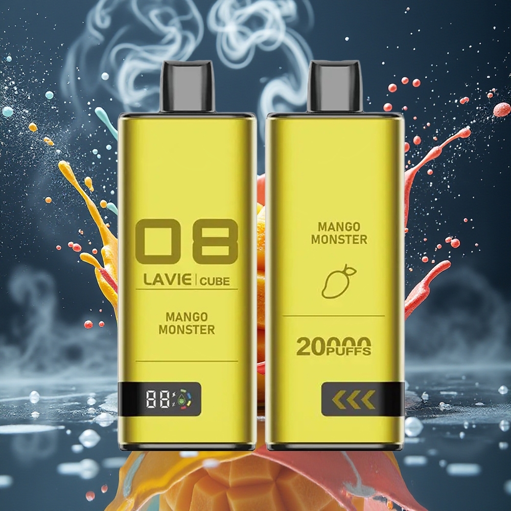 Lavie Cube 20000 Puffs Disposable Vape 28ML 5 Salt Nicotine Type C grossister Sverige Mango Monster