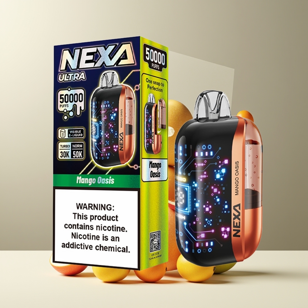 NEXA Ultra 50K Engangs Vape 20ml 800mAh 50000 Puffs 5 Nikotin 09ohm Dual Mesh Coils grossister Sverige