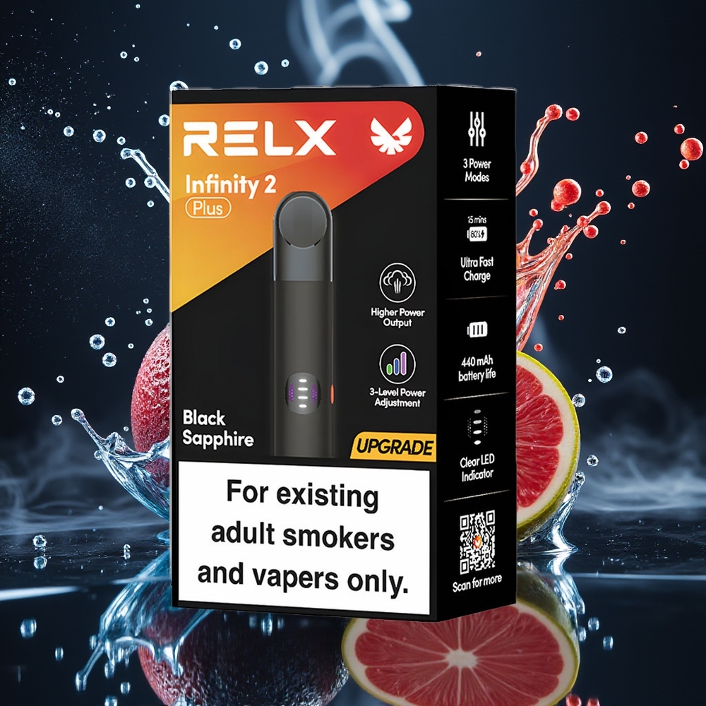 RELX Infinity 2 Plus Device grossister Sverige med 3 inställningsbara lägen 10W maxeffekt och 600 puffar