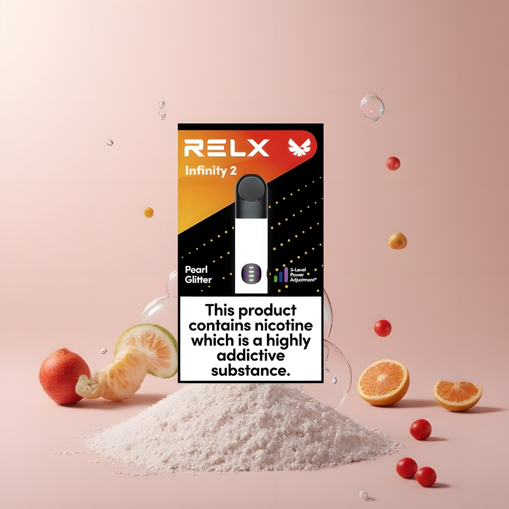 RELX Infinity 2 Vape Device grossister Sverige – 19 ml Pod 600-650 puffar Sleek metallfinish 440mAh batteri
