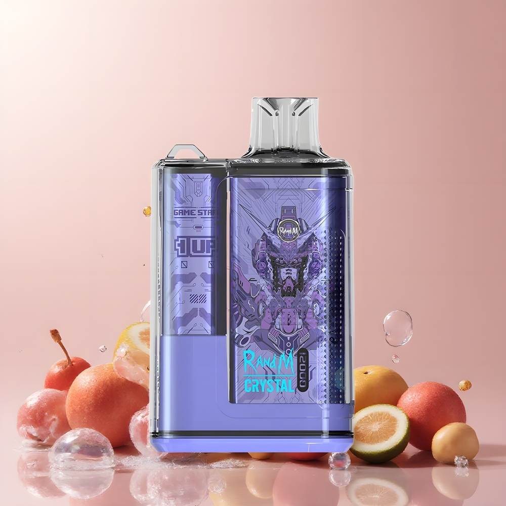 RandM Fumot Crystal 12000 Puffs Disposable Vape Grossister Sverige – 20ml E-Liquid 12ohm Mesh Coil RGB-belysning