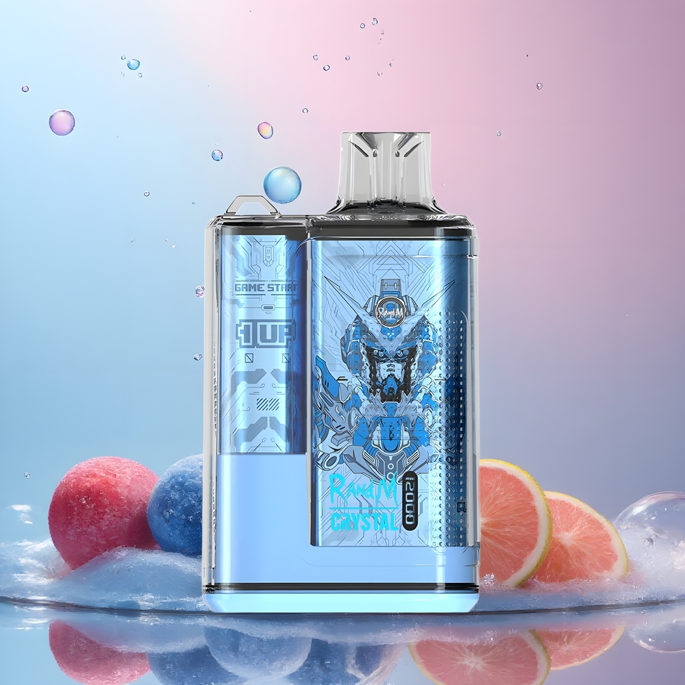 RandM Fumot Crystal 12000 Puffs Disposable Vape grossister Sverige med RGB-ljus 20ml e-Liquid Type-C Port