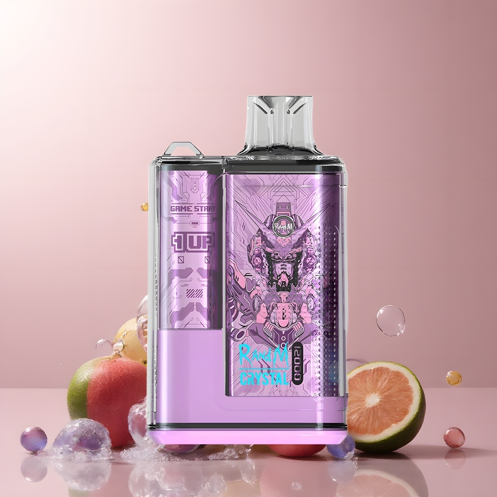 RandM Fumot Crystal 12000 Puffs Grossister Sverige med 20ml e-Liquid 12ohm Mesh Coil  RGB-ljus