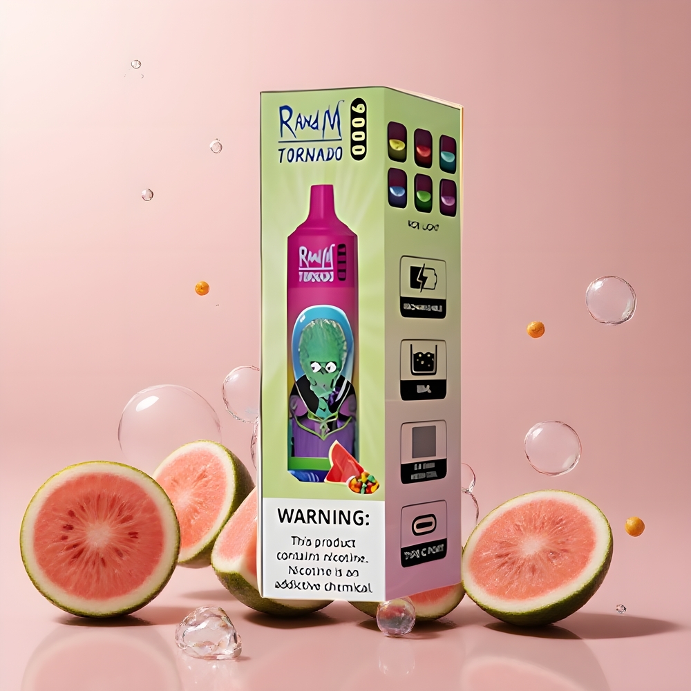 RandM Tornado 9000 Puffs Grossister Sverige – 850 mAh Batteri 18 mL E-vätska Mesh Coil RGB Display 54 Smaker
