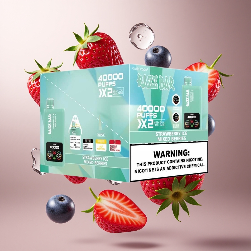 Razz Bar 40000 Puffs Grossister Sverige – 650 Mah Batteri Type-C Port 25 Nikotinhalt