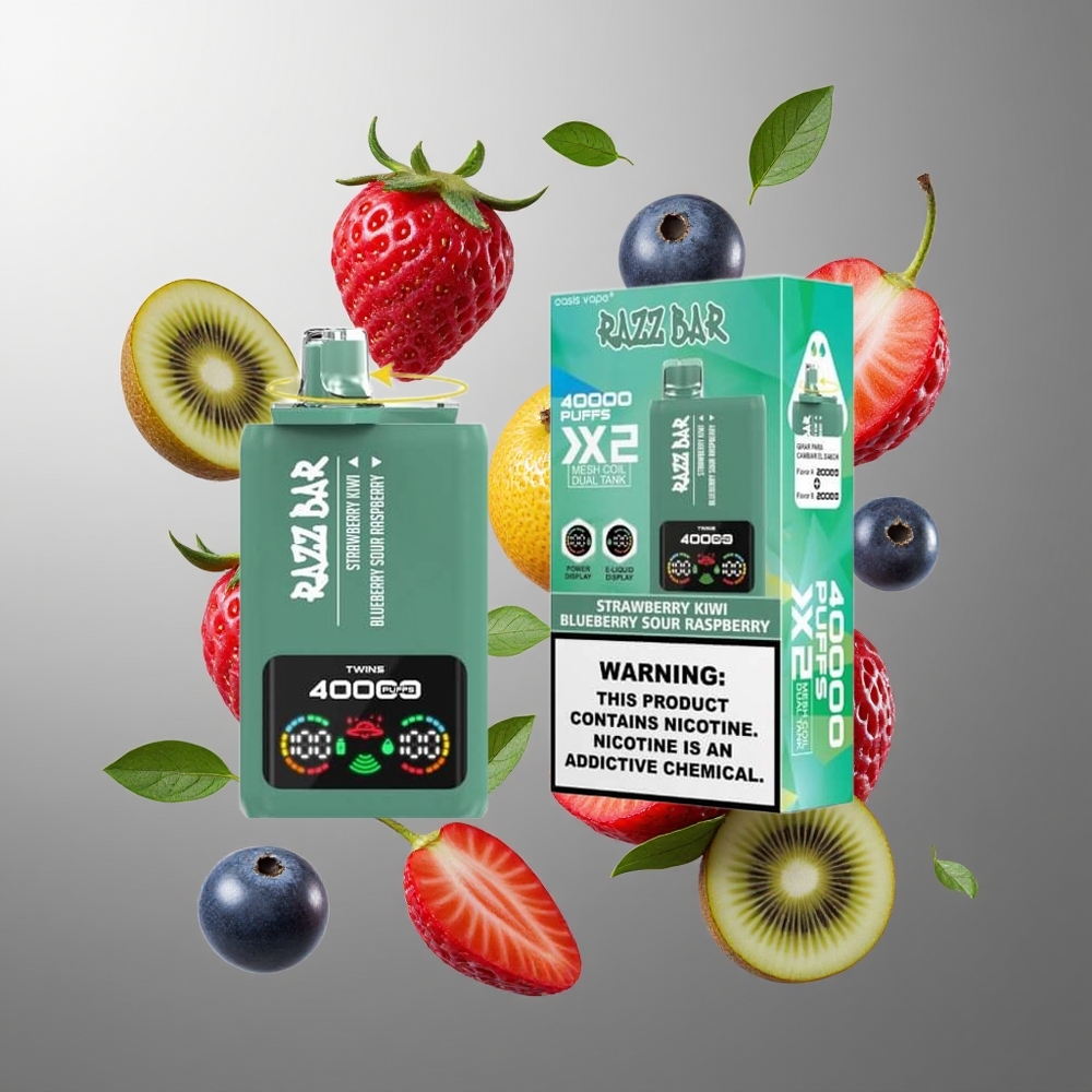 Razz Bar 40000 Puffs Grossister Sverige – Power Screen Display 10Ω 2 Mesh Coil 650mAh Battery Type-C Port 25 Nikotinhalt